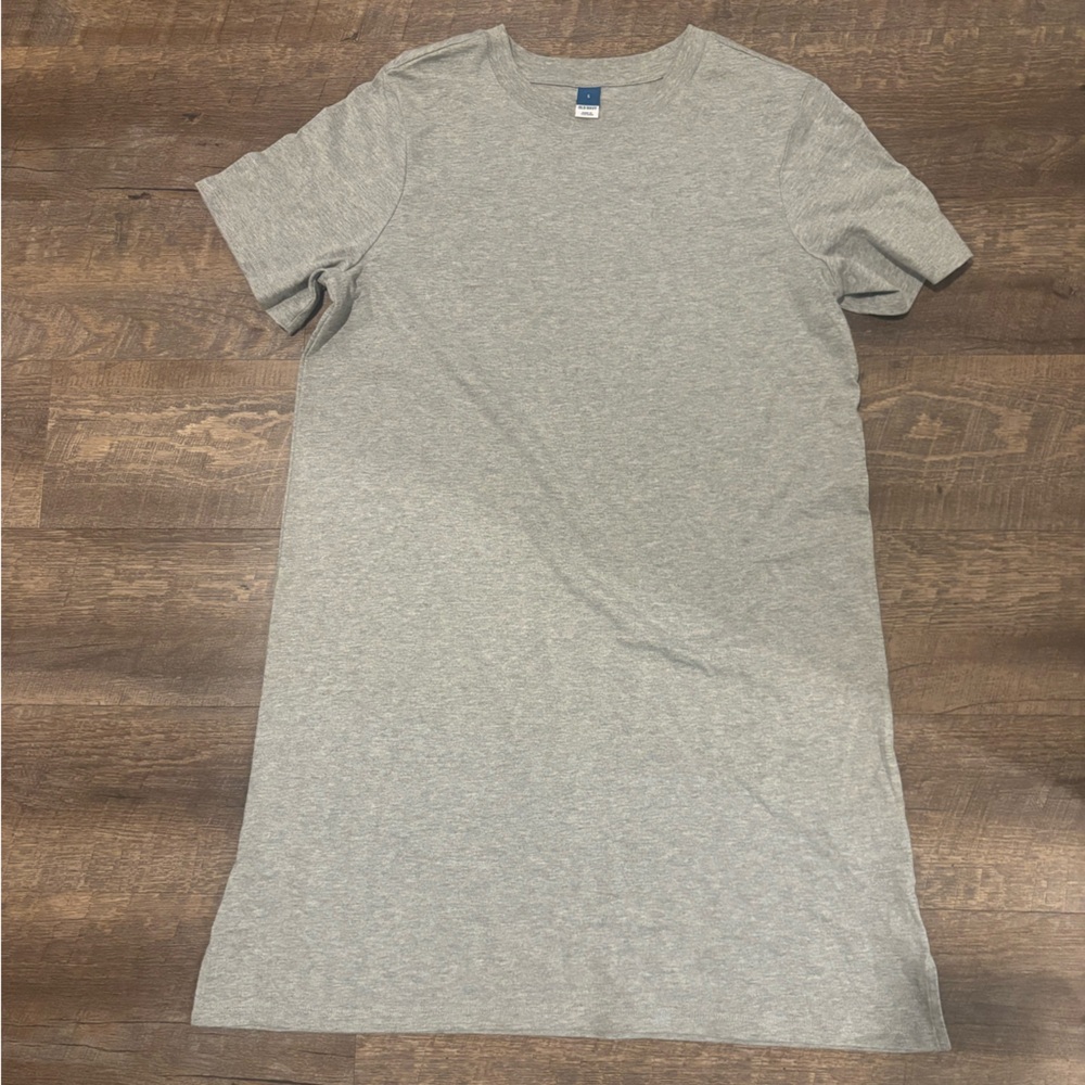 Old Navy Heather Gray Crew Neck Tee Dress